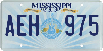 MS license plate AEH975