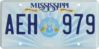MS license plate AEH979