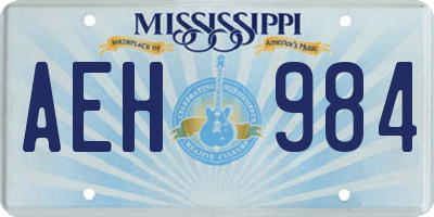 MS license plate AEH984