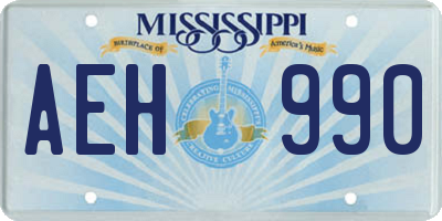 MS license plate AEH990