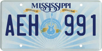 MS license plate AEH991