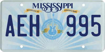 MS license plate AEH995
