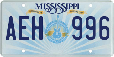 MS license plate AEH996