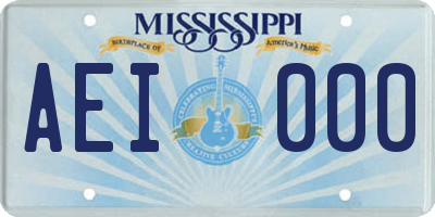 MS license plate AEI000