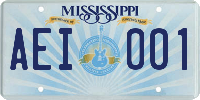 MS license plate AEI001