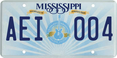 MS license plate AEI004