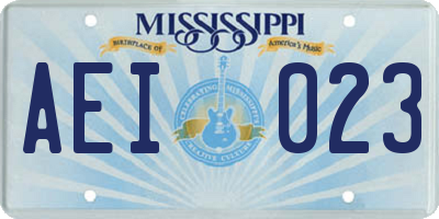 MS license plate AEI023