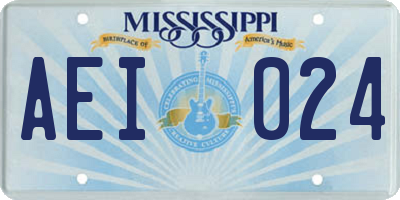MS license plate AEI024
