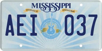 MS license plate AEI037