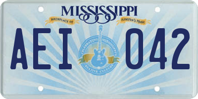 MS license plate AEI042