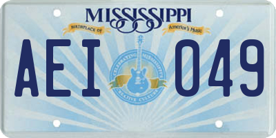 MS license plate AEI049