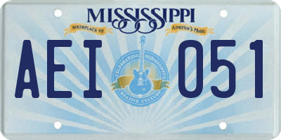 MS license plate AEI051