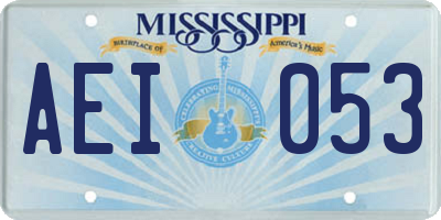 MS license plate AEI053