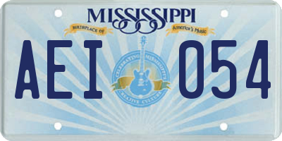 MS license plate AEI054