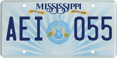 MS license plate AEI055