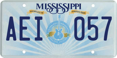 MS license plate AEI057