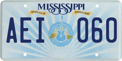 MS license plate AEI060