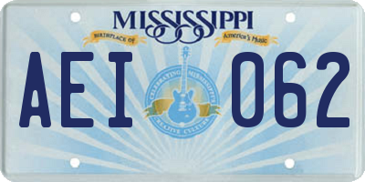MS license plate AEI062
