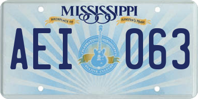 MS license plate AEI063