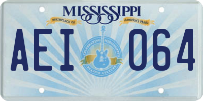 MS license plate AEI064