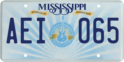 MS license plate AEI065