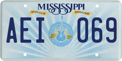 MS license plate AEI069