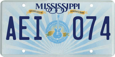 MS license plate AEI074