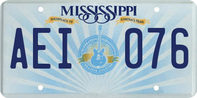 MS license plate AEI076