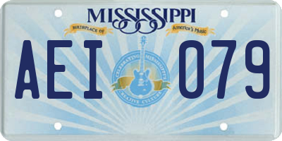 MS license plate AEI079