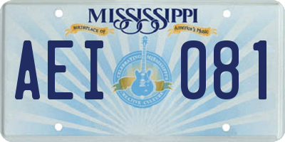 MS license plate AEI081