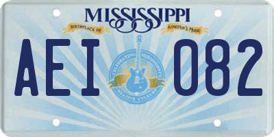 MS license plate AEI082