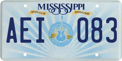 MS license plate AEI083