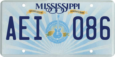 MS license plate AEI086