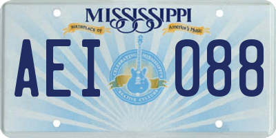 MS license plate AEI088