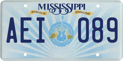 MS license plate AEI089