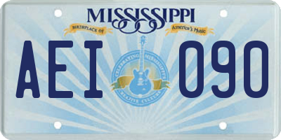 MS license plate AEI090