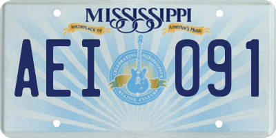 MS license plate AEI091