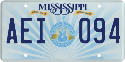 MS license plate AEI094