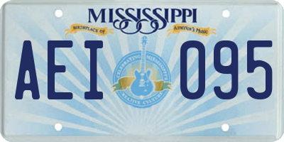 MS license plate AEI095