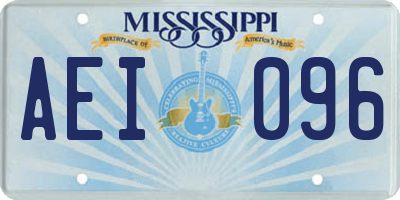 MS license plate AEI096