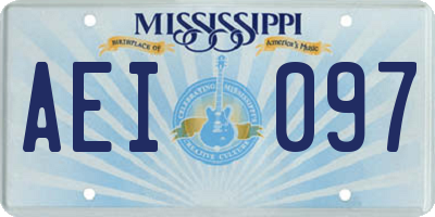 MS license plate AEI097