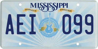 MS license plate AEI099