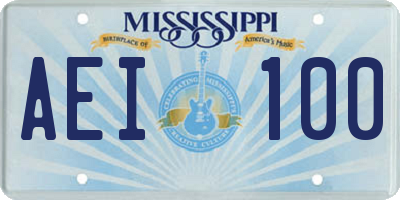 MS license plate AEI100