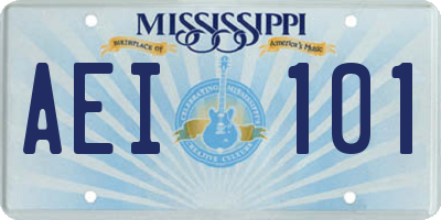 MS license plate AEI101