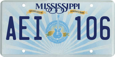 MS license plate AEI106