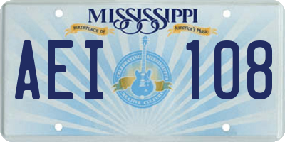 MS license plate AEI108