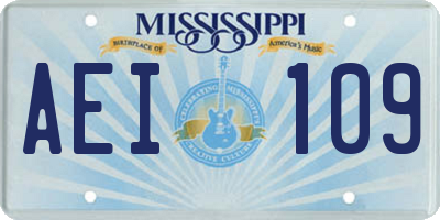 MS license plate AEI109