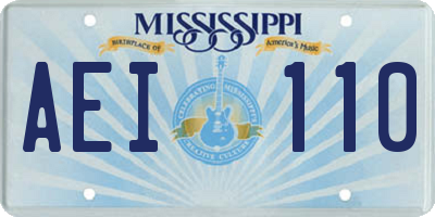 MS license plate AEI110