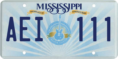 MS license plate AEI111