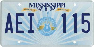 MS license plate AEI115